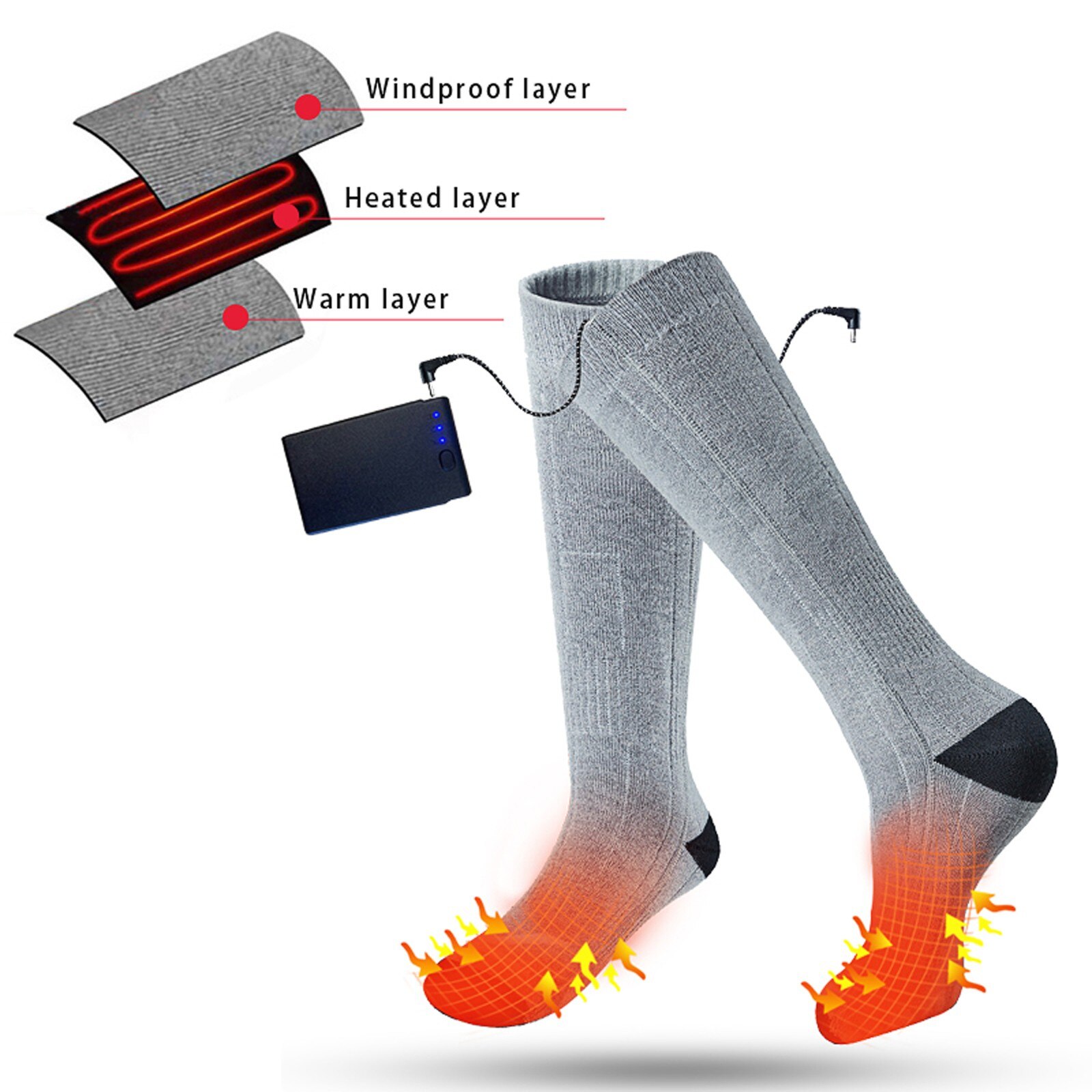 Hermal Baumwolle Erhitzt Socken Männer Frauen Batterie fallen Wiederaufladbare Betrieben Winter Fuß Wärmer Elektrische Socken Elastische Weiche Socken #3
