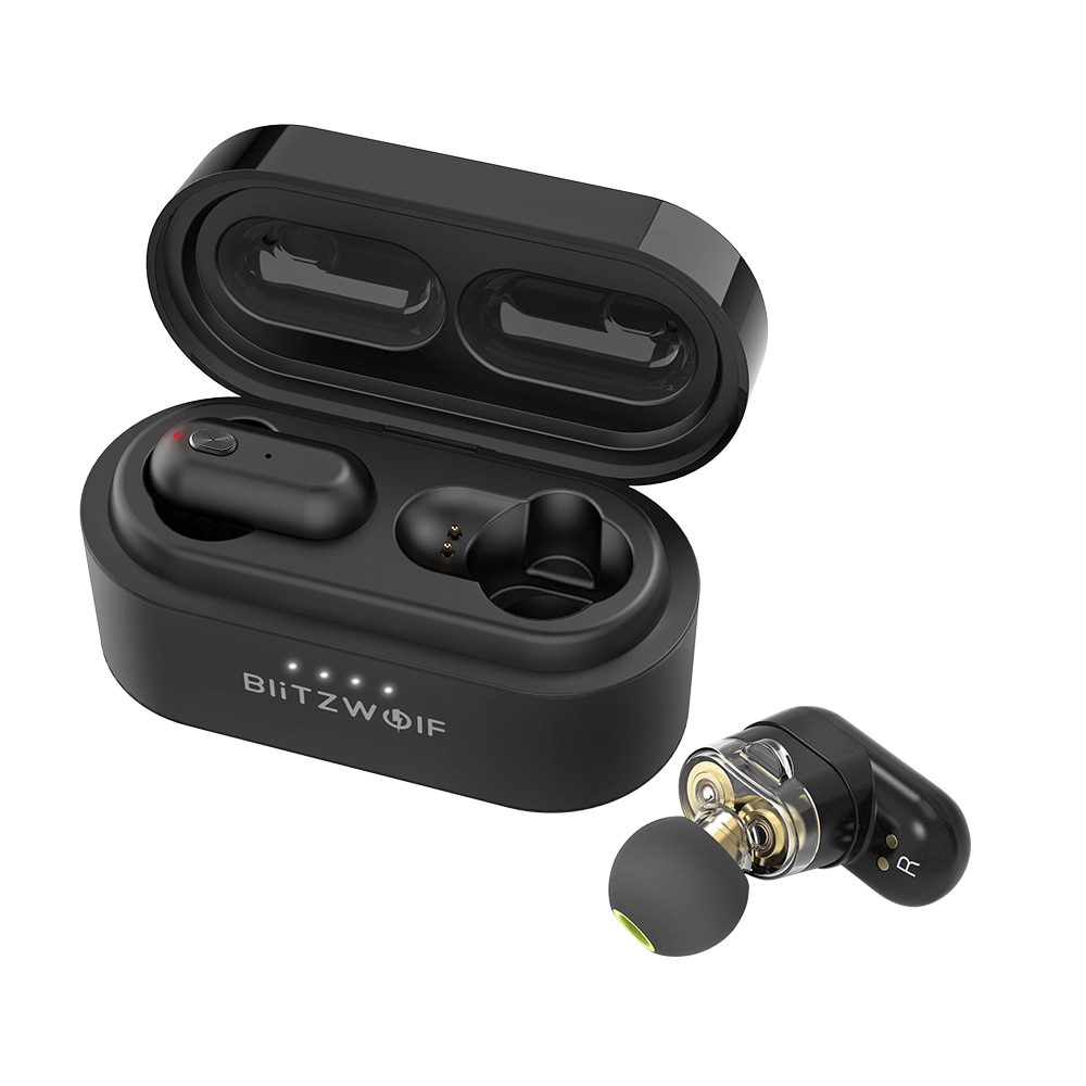 [Dual Dynamic Driver] Blitzwolf BW-FYE7 TWS bluetooth 5.0 Earphone Heavy Bass Stereo Bilateral Calls Earbuds with Charging Box: Default Title