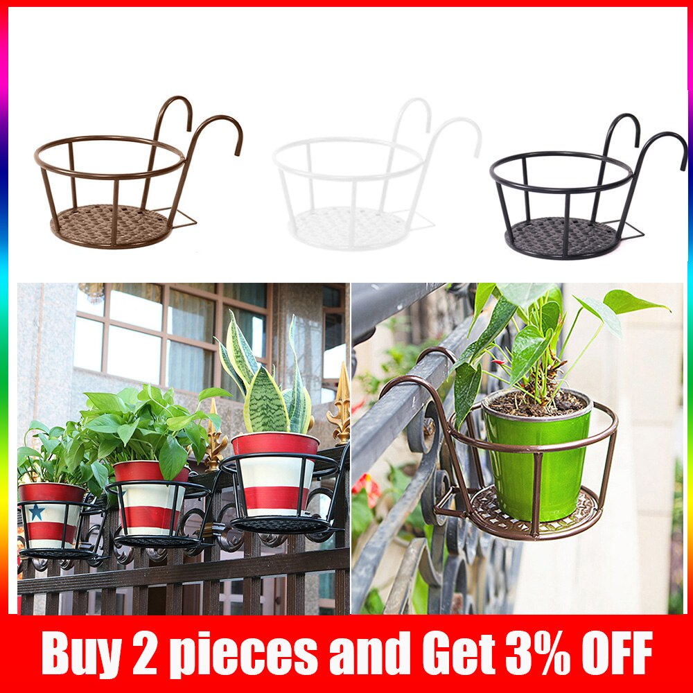 Tenture murale Vase à fleurs Pot mur porte-panier jardin balcon fleur support clôture fleur étagère de rangement décoration de jardin