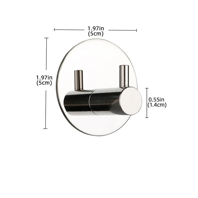Self Adhesive Wall Hook Stainless Steel Towel Rack Bathroom Hardware Shelf Robe Hooks Hanger Shower Shelf Hanging Accessories
