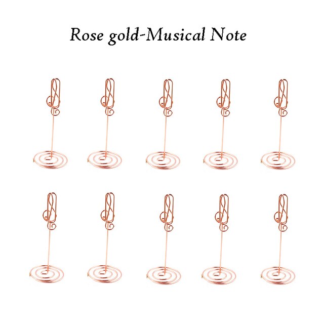 10pcs Table Number Holder Various Shapes Place Cards Holders Stands Photo Note Clips for Wedding Birthday Event Reception Decor: 3