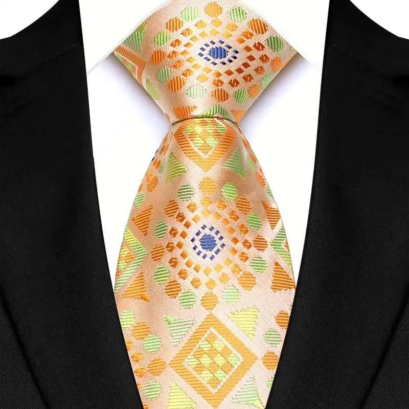 Gravata masculina luxuosa de 8cm, cor amarela, listras, gravatas sólidas para homens, noivo, jacquard, tecido, gravata de pescoço para negócios, festa de casamento: CÉU AZUL