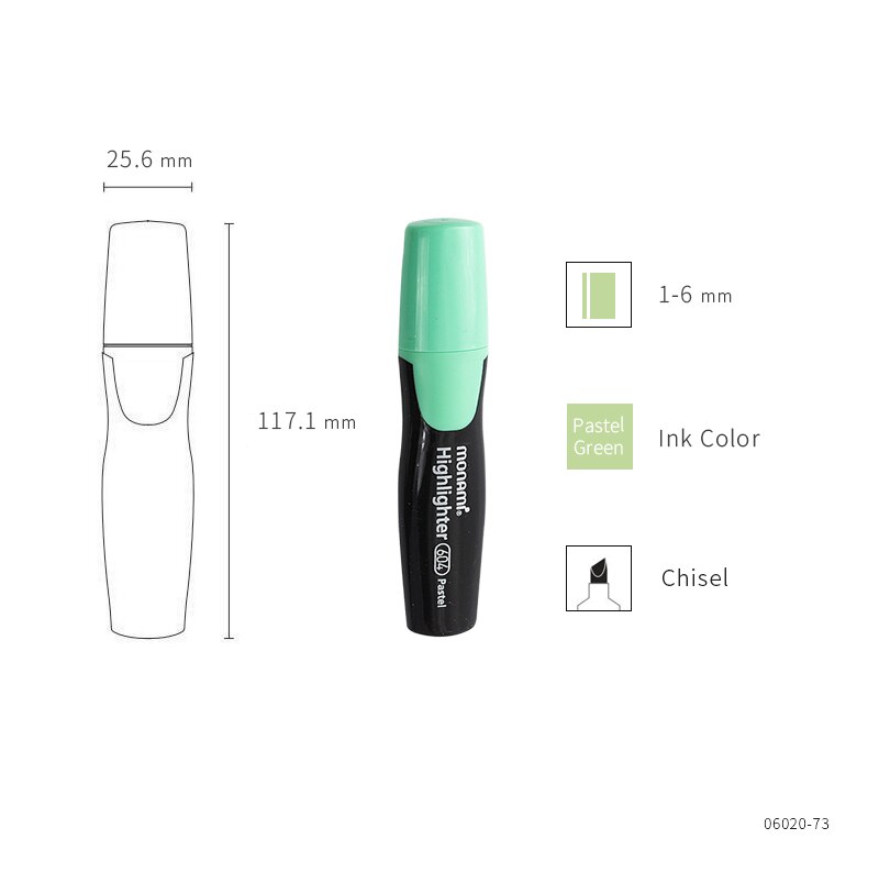 Monami 604 Pastel Color Highlighter Pen Mild Colors Marker Liner Highlighting Drawing Painting Office School Supplies A6088: Pastel Green
