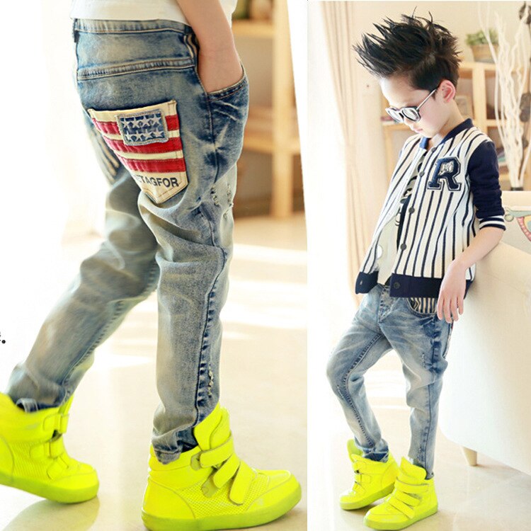 Pantalones vaqueros informales para niños de 3 a 13 años, Jeans a la , , Primavera,: 8 años
