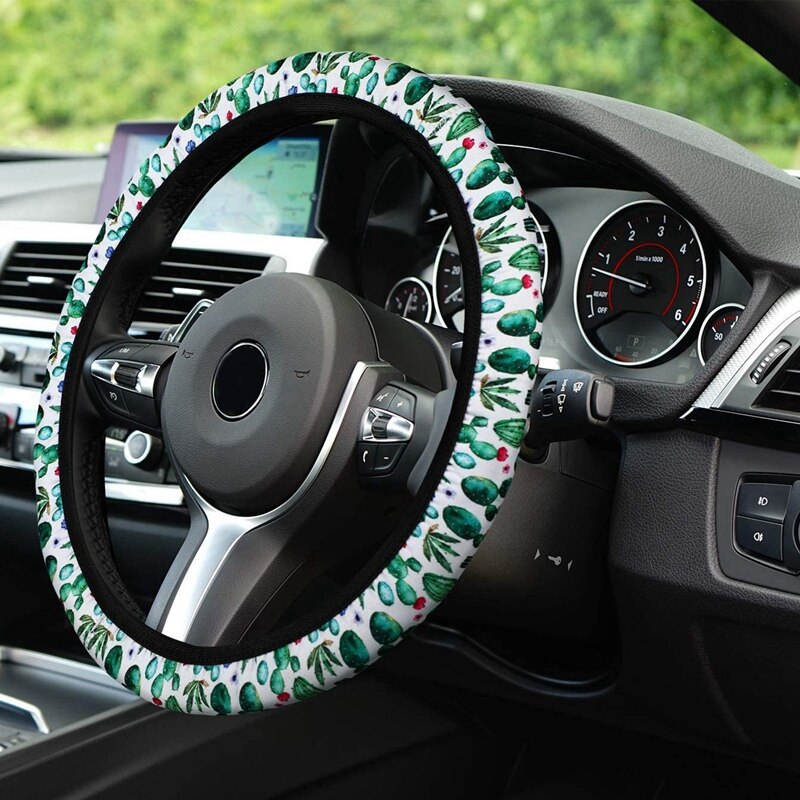 Cactus auto accessoires set, cactus stuurhoes, schattige cactus sleutelhangers, cactus autogordelbeschermers
