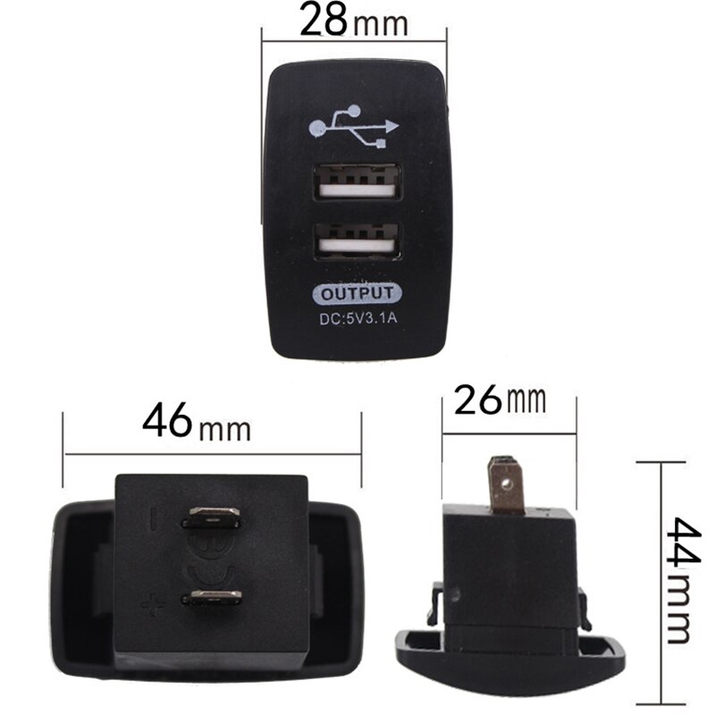 Wasserdicht 12V 24V Mini Mikro Dual USB Stecker Auto Motorrad Zigarette Leichter Buchse Auto Ladegerät 3,1 A USB ladegerät DIY Ladung