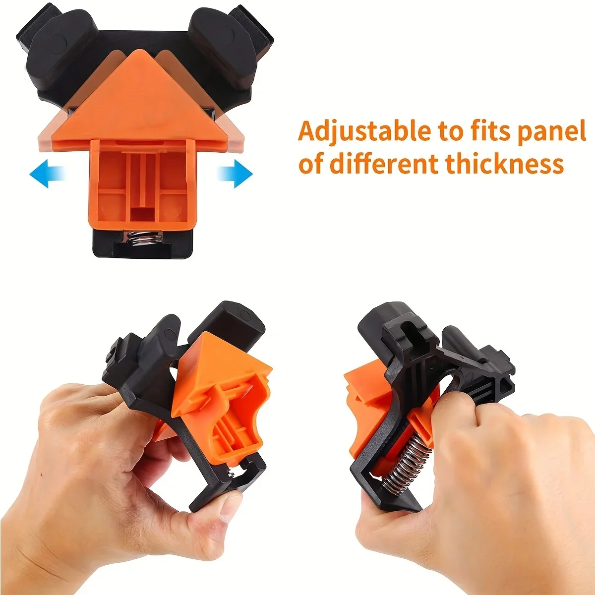 90 Degree Corner Clamps - Quick Adjustable Spring Loaded Woodworking Clamps for Cabinets, Photo Framing & DIY Wood Projects