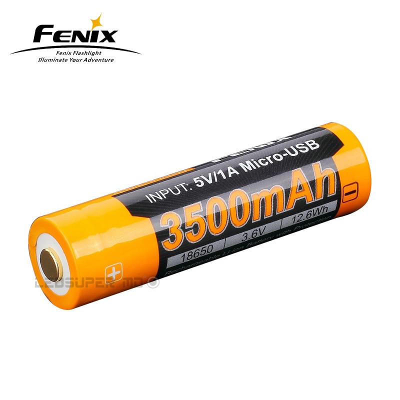 USB Rechargeable Fenix ARB-L18-3500U 18650 Li-ion Battery 3500mAh with Micro-USB Charging Port