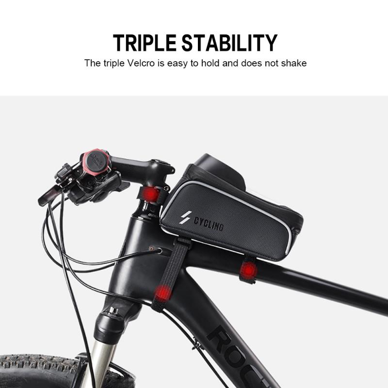 Bicycle Touch Screen Waterproof Mobile Phone Bag Bicycle Bag Waterproof Mtb Front Bag 6.0inch Mobile Phone Top Tube Bag