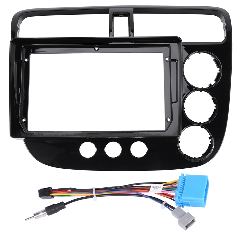9in 2 Din Auto Stereo Dashboard Frame Right Hand Drive Met Netsnoer Fit Voor Honda Civic 2002-2005: Default Title