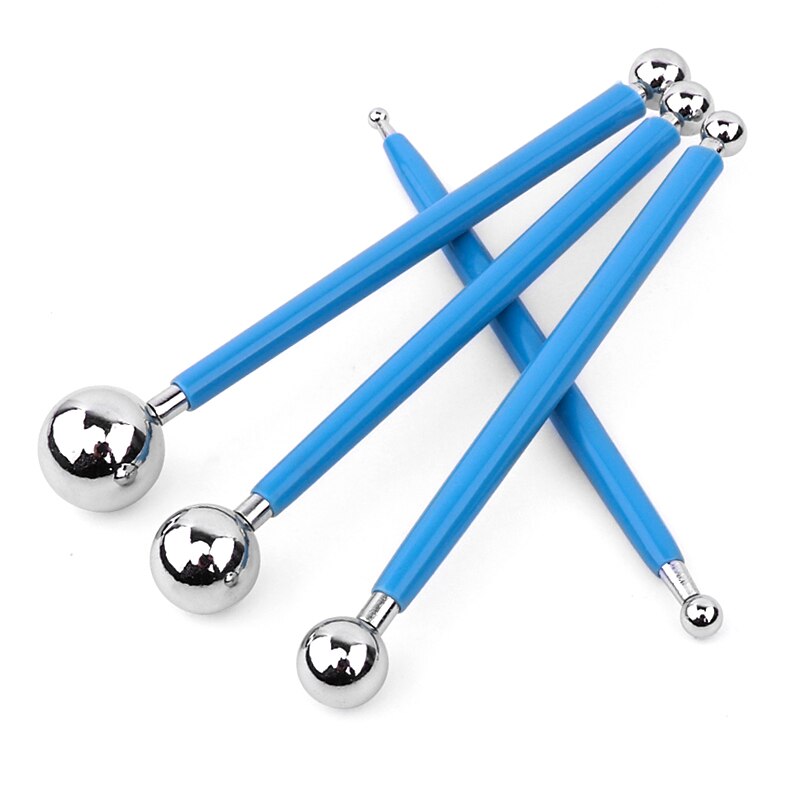 4PCS/Set Pottery Art Tools Stainless Steel Pill Bar Shape Smooth Polymer Clay Shaping Stick Texture Making Carving Modeling Tool