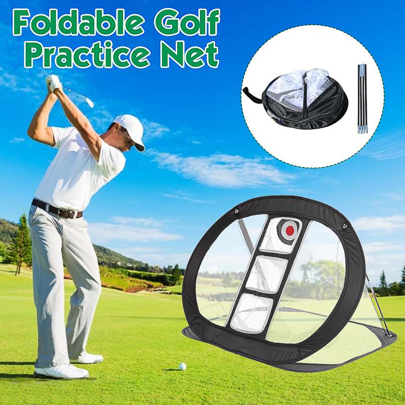 Portable Golf Practice Net Golf Indoor Outdoor Chipping Pitching Cages Mats Practice Easy Net Golf Aids Swing Exercise Training