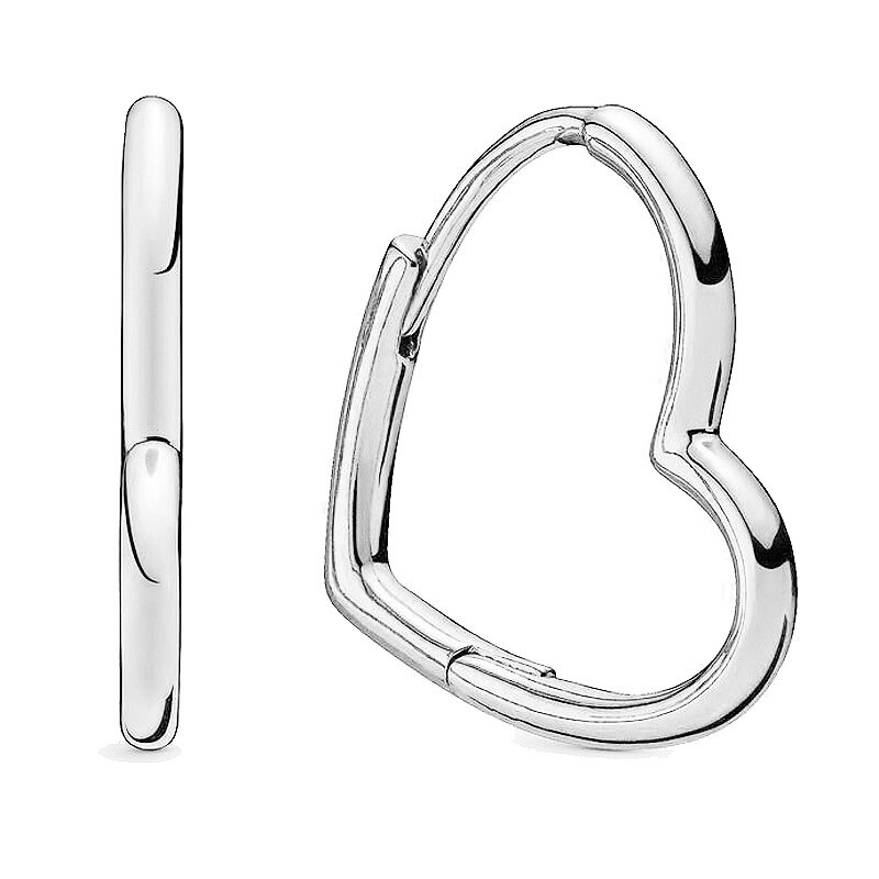 925 Sterling Zilveren Asymmetrische Alluearring Hart Spirituele Veren Kleine Harten Van Pan Earring Voor Vrouwen Mode-sieraden: 12