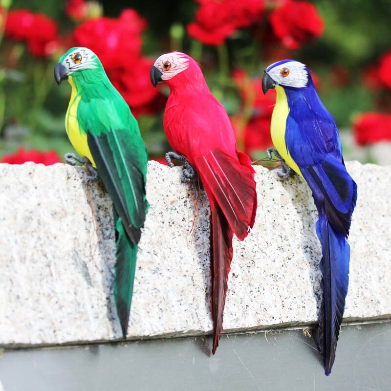 Resin Parrot Ornament Realistic Parrot Figurine Artificial Parrot
