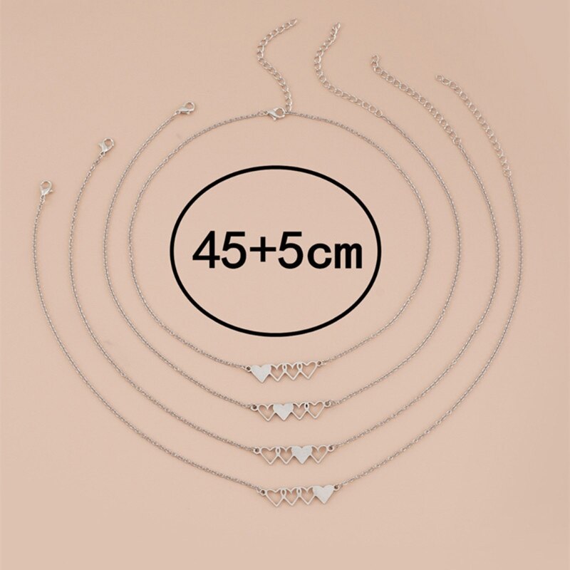 4Pcs/5Pcs sorella collane corte a forma di cuore collana in acciaio inossidabile Best Friend adatta per 4 sorelle o 5 sorelle