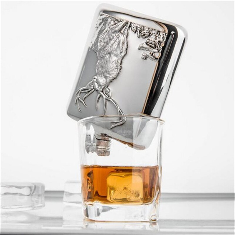 Fx -6oz gadgets voor mannen luxe wijn heupfles buck reliëf roestvrij staal 6 oz wijnflessen met box fles set