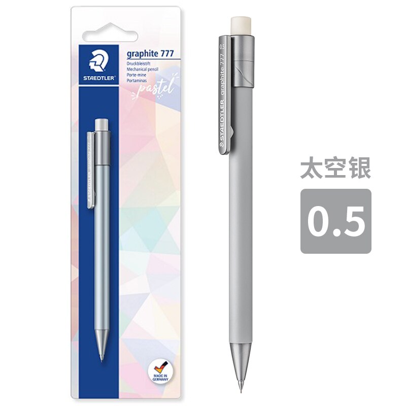 1 stk tysk staedtler macaron farvesystem 0.5mm automatisk blyant 777-05 bkpa studerende skrivning er ikke let at bryde: Plads grå