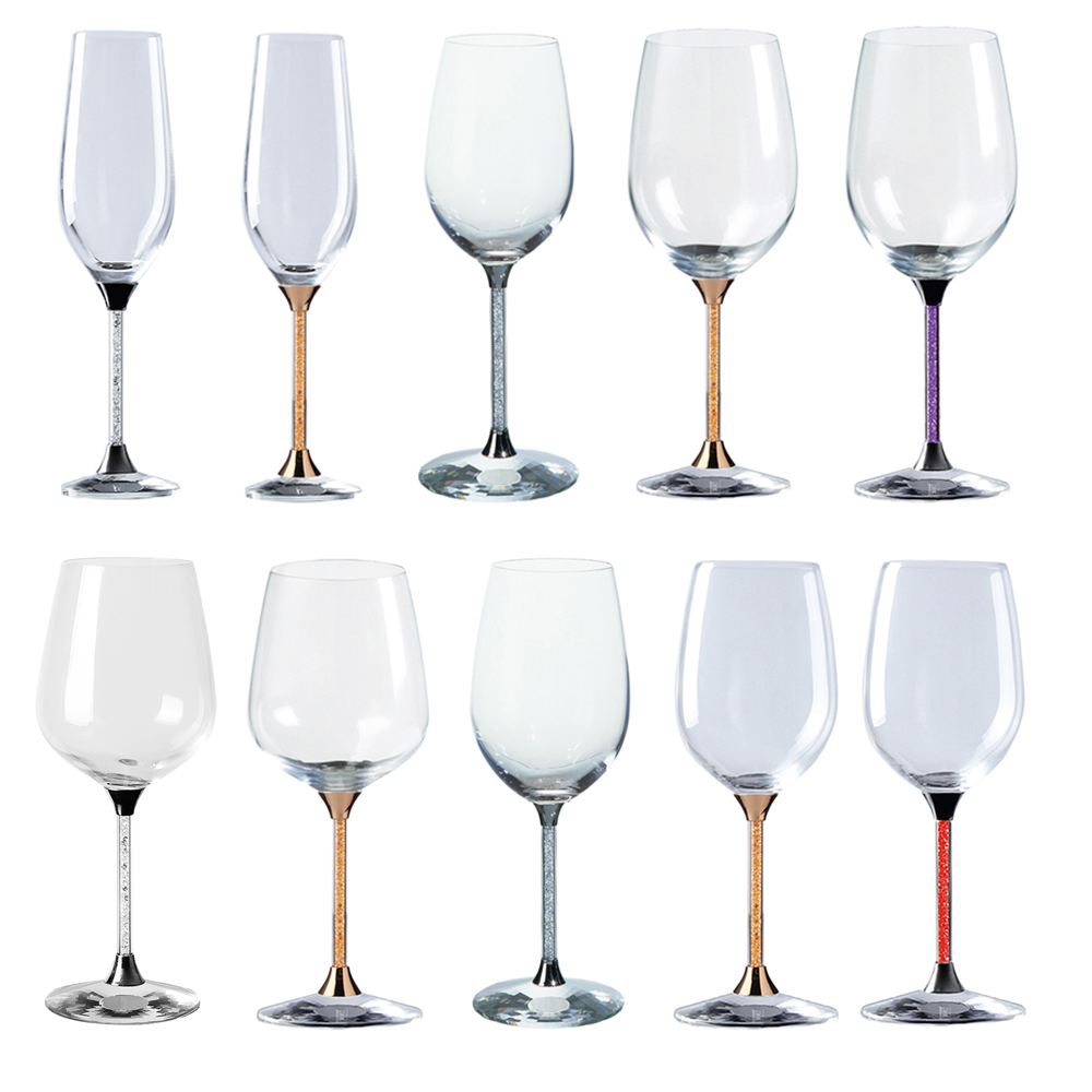 Gekleurde Wijn Glazen Bekers Bruiloft Champagne Glazen Voor Vogel En Bruidegom Thuis Apparaten Crystal Glaswerk