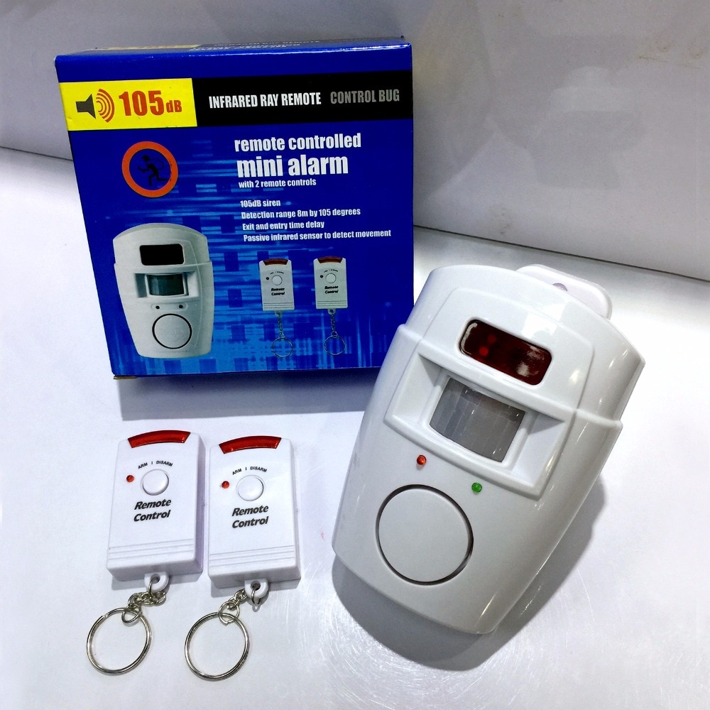 Wireless PIR/Motion Sensor Alarm+2 Remote Controls Alarm Burglar 105db