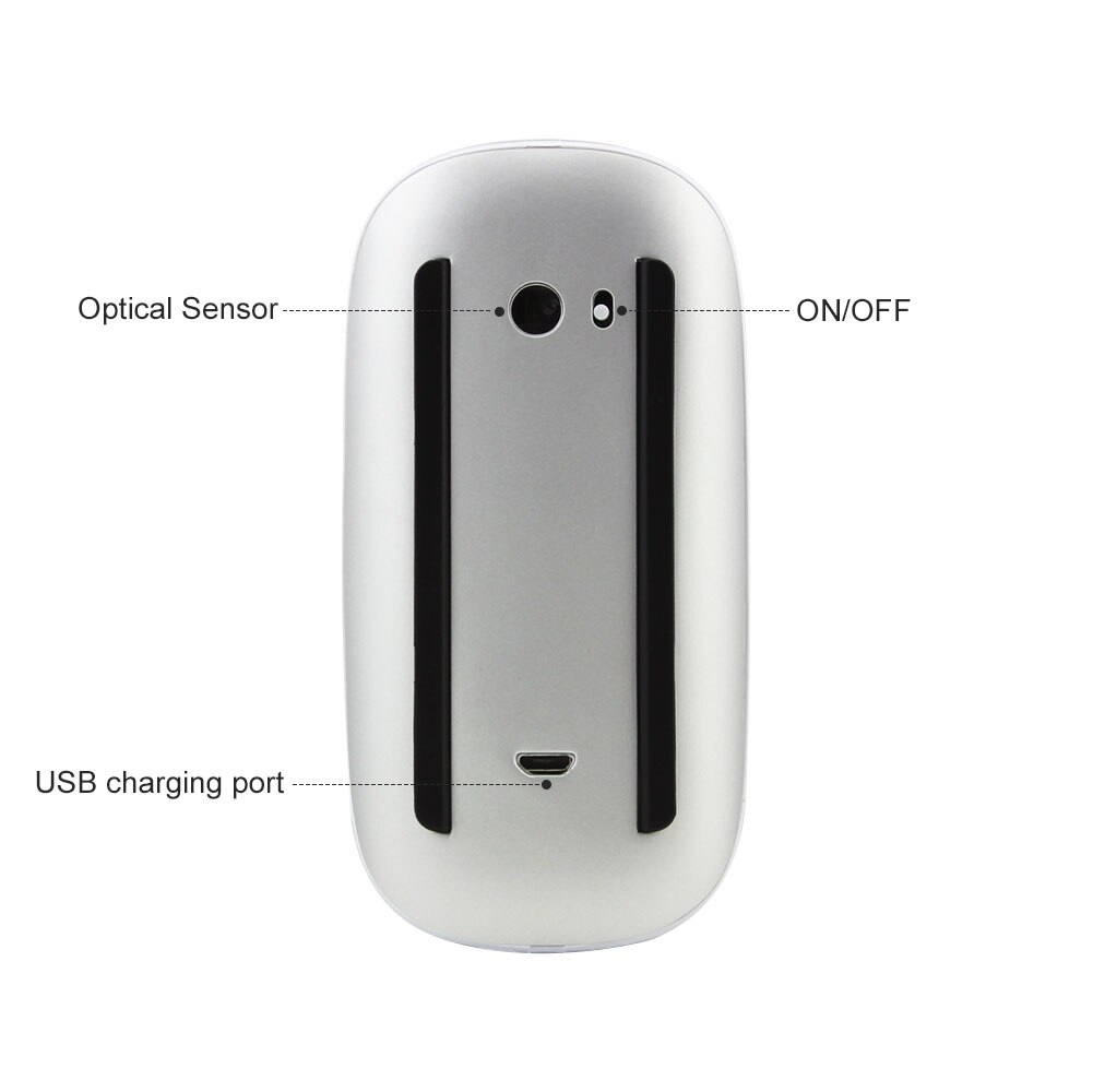 1600 DPI Bluetooth 5.0 Wireless Mouse Magic Arc Touch Mause Ultra-thin Rechargeable Mute Mice for Macbook Laptop Notebook PC