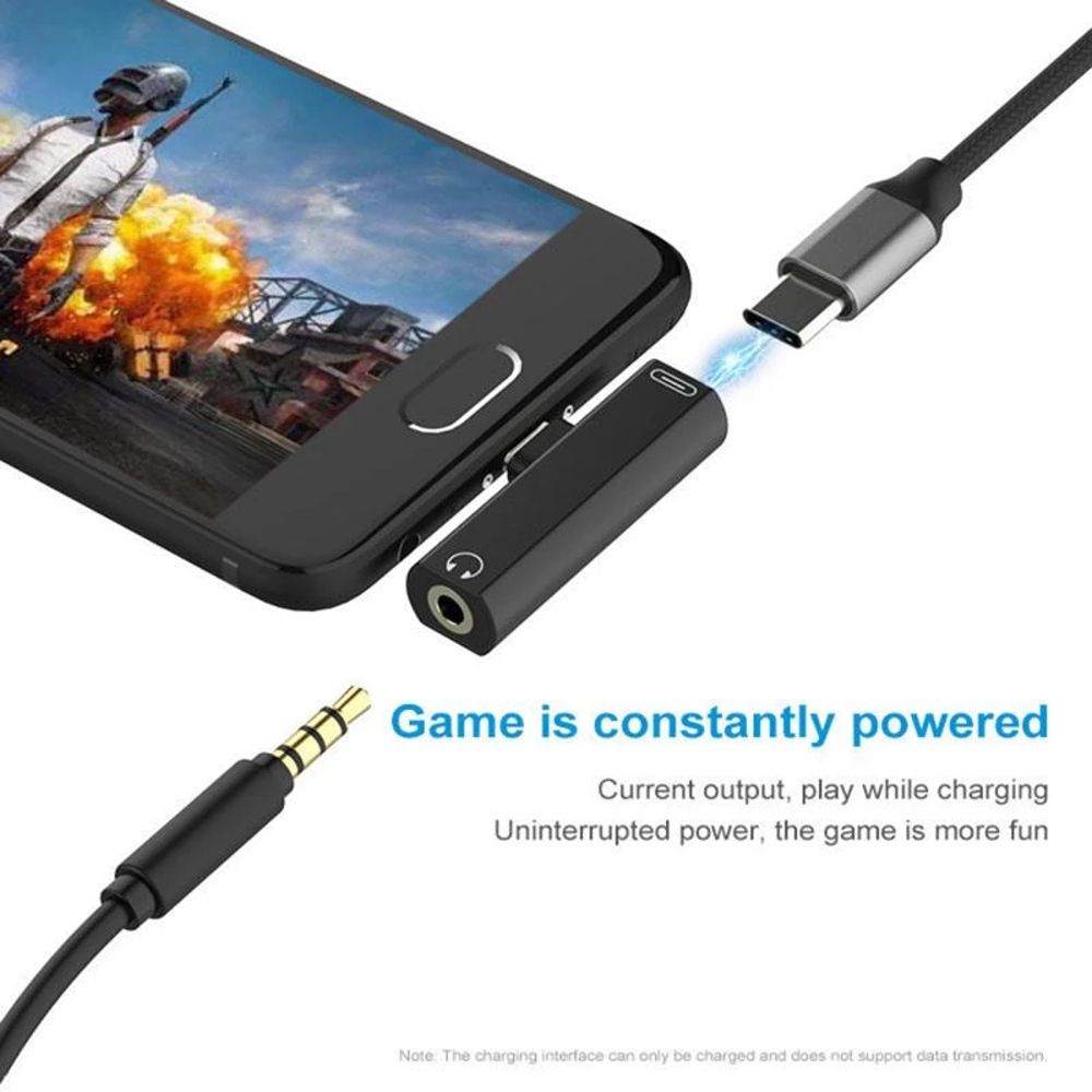 Mini 2 In 1 Usb Type C Adapter 3.5Mm Jack Audio Hoofdtelefoon Adapter USB-C Opladen Adapter Voor Mobiele Telefoon