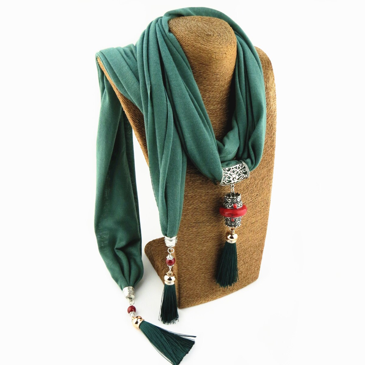 Pure kleur multi-kleur mode kwastje sjaal sieraden ketting hanger vrouwen sjaal