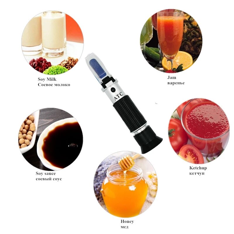 Brix Milk Concentration Refractometer Tester 0-20% Scale with Automatic Temperature Compensation