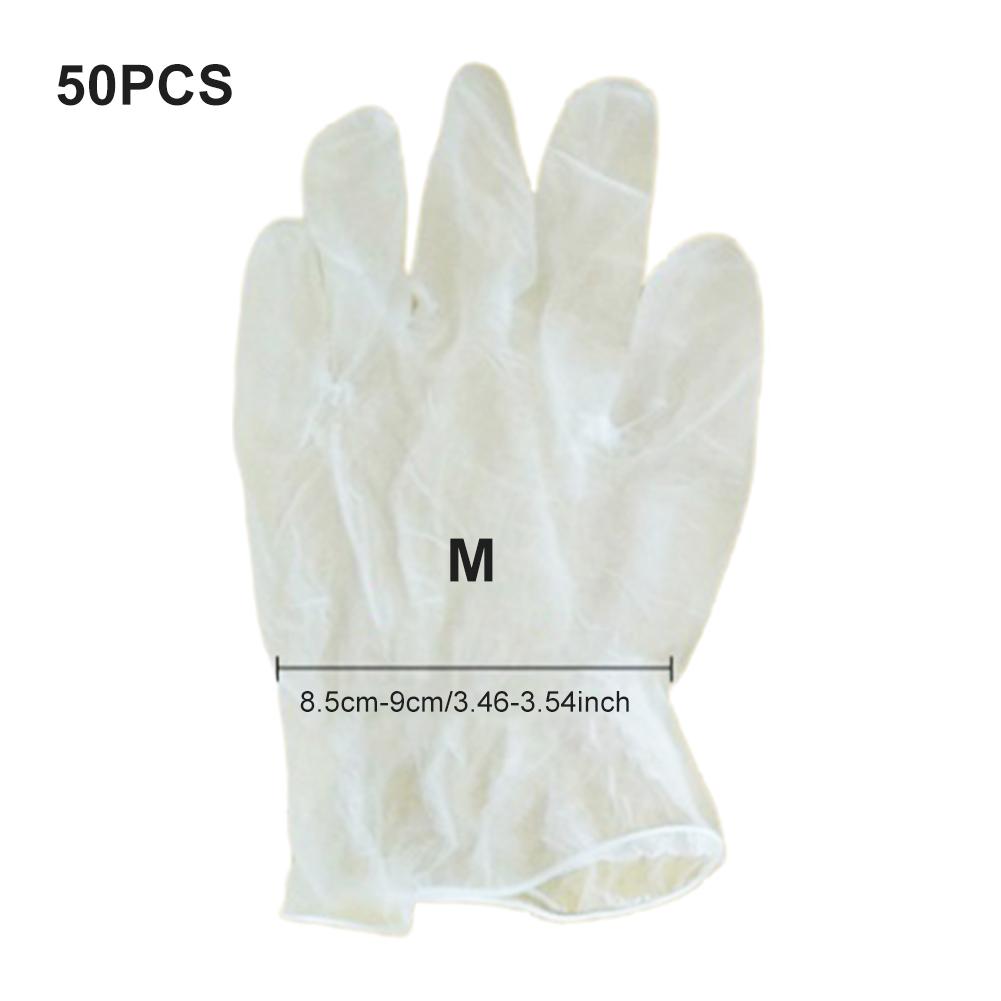 Guantes desechables antideslizantes para el hogar, manoplas antideslizantes para cocina, viaje al aire libre, PVC, 50 Uds.: M