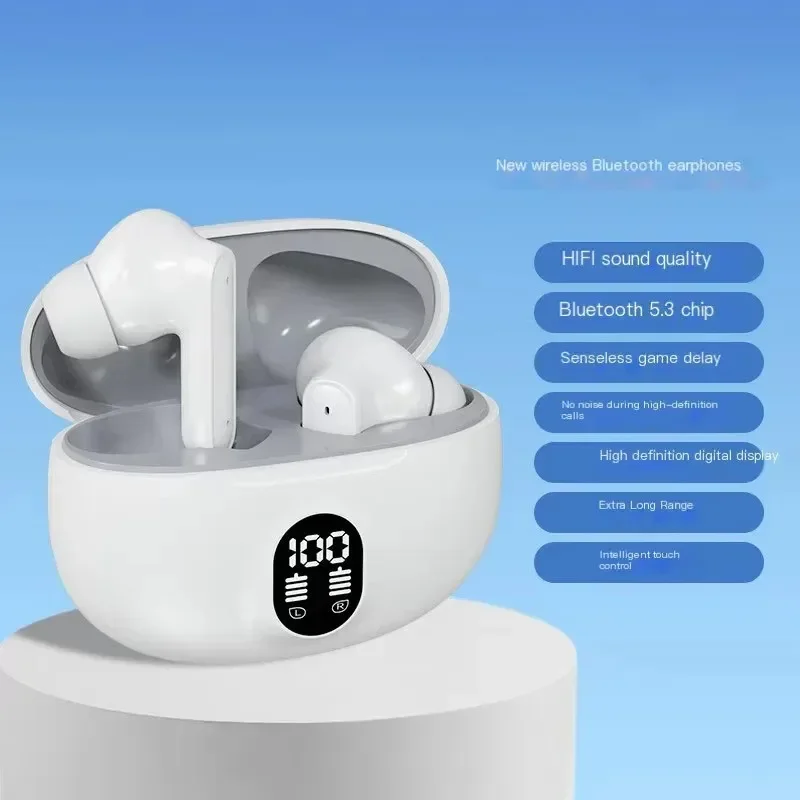 Original 895B TWS Wireless Headphones Game Bluetooth Headphones with Microphone Noise Reduction High Fidelity Bass Earphones: WHITE