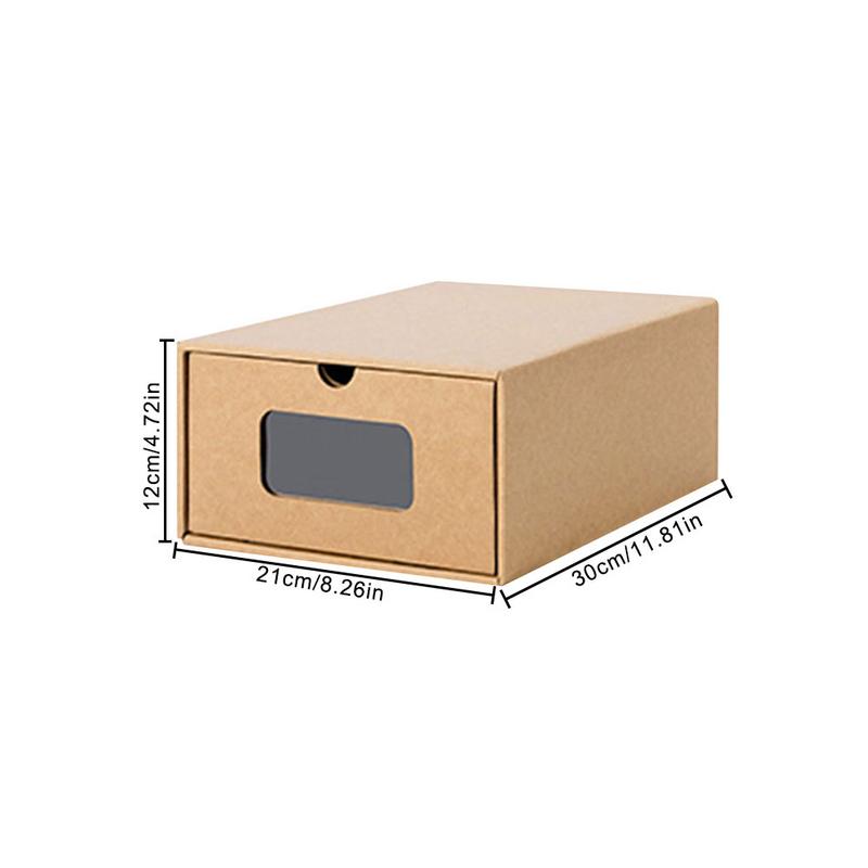 Perspective Shoe Box Transparent Drawer Storage Box Foldable Kraft Carton Shoebox Kraft Paper Water-proof Receipt Boxe Receipt: Womens shoes