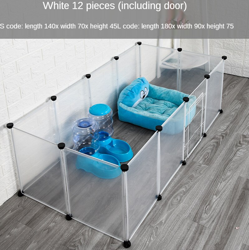Valla de Combinación libre para perros y gatos, vallas transparentes pequeñas y de mascota mediana, tablero de aislamiento de plástico: 8 / S
