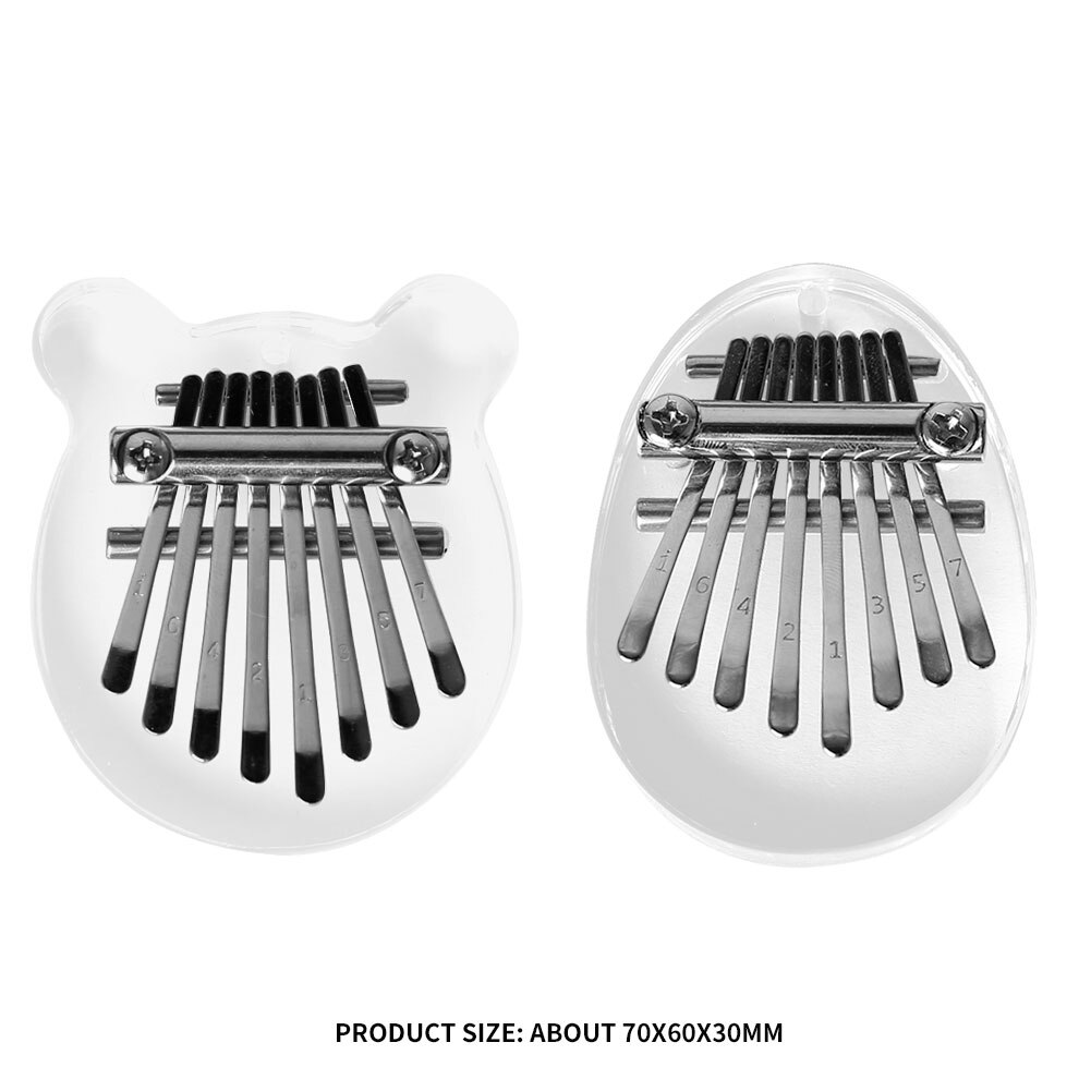 Sanza Africana Mbira Crystal Clear 8 teclas Kalimba acrílico pulgar Piano con escala de Instrumentos Musicales