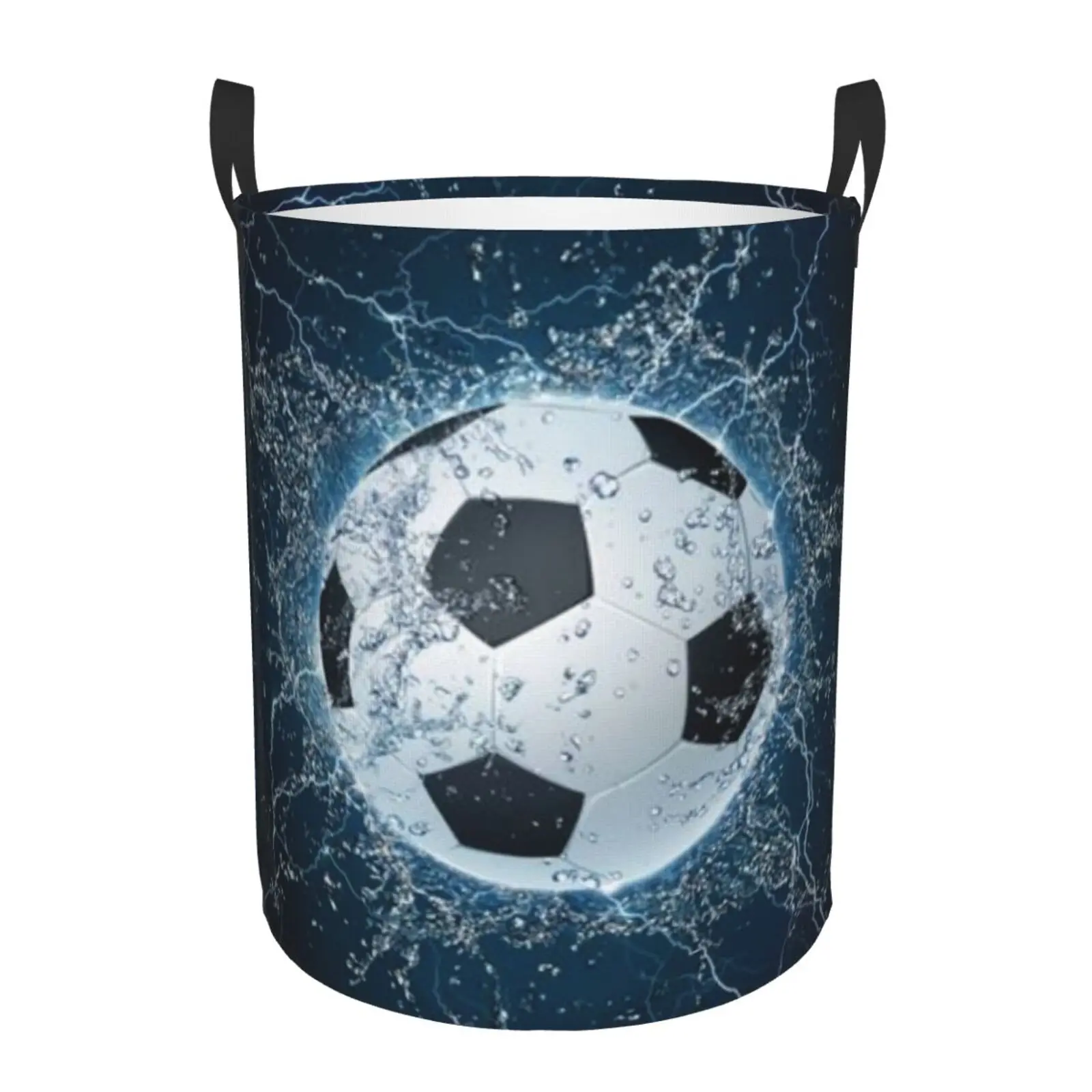 Foldable Laundry Basket For Dirty Clothes Soccer Balls Sport Football Pattern Storage Hamper Kids Baby Home Organizer: S / Rose Gold