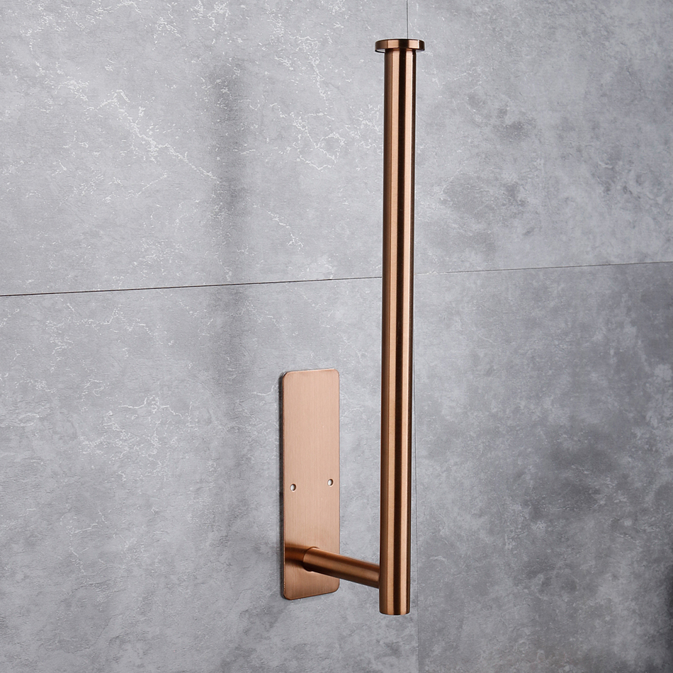 Rose Gold Toilet Paper Holder Adhesive 304 Stainless Steel for Bathroom Kitchen Paper Towel Roll Rack Long Tissue Hanging Black: Yellow