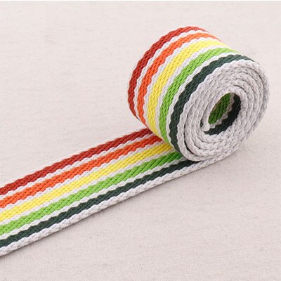 5 Yards 38Mm Geweven Katoen Gestreepte Singels Colorfu Lint Sleutelhangers Tas Riemen Portemonnee Bandjes Tape Tas Handvat Belting hond Kraag