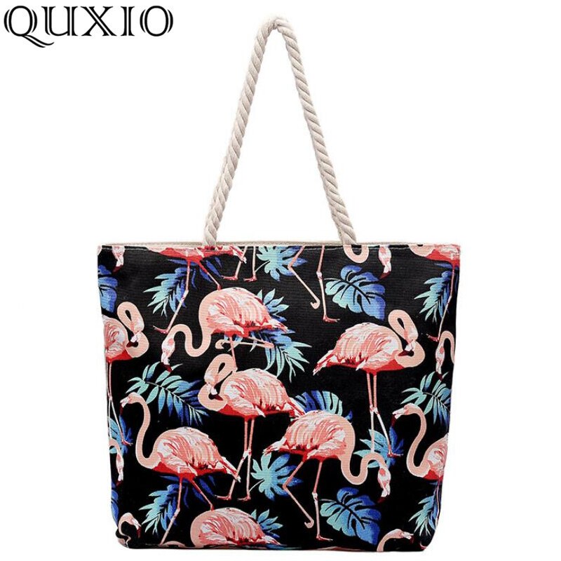Neuestes modell Flamingo Segeltuch handtaschen, große kapazität, lässige schultertasche, lässige schlichtheit, Hochschule-schultasche  cz240