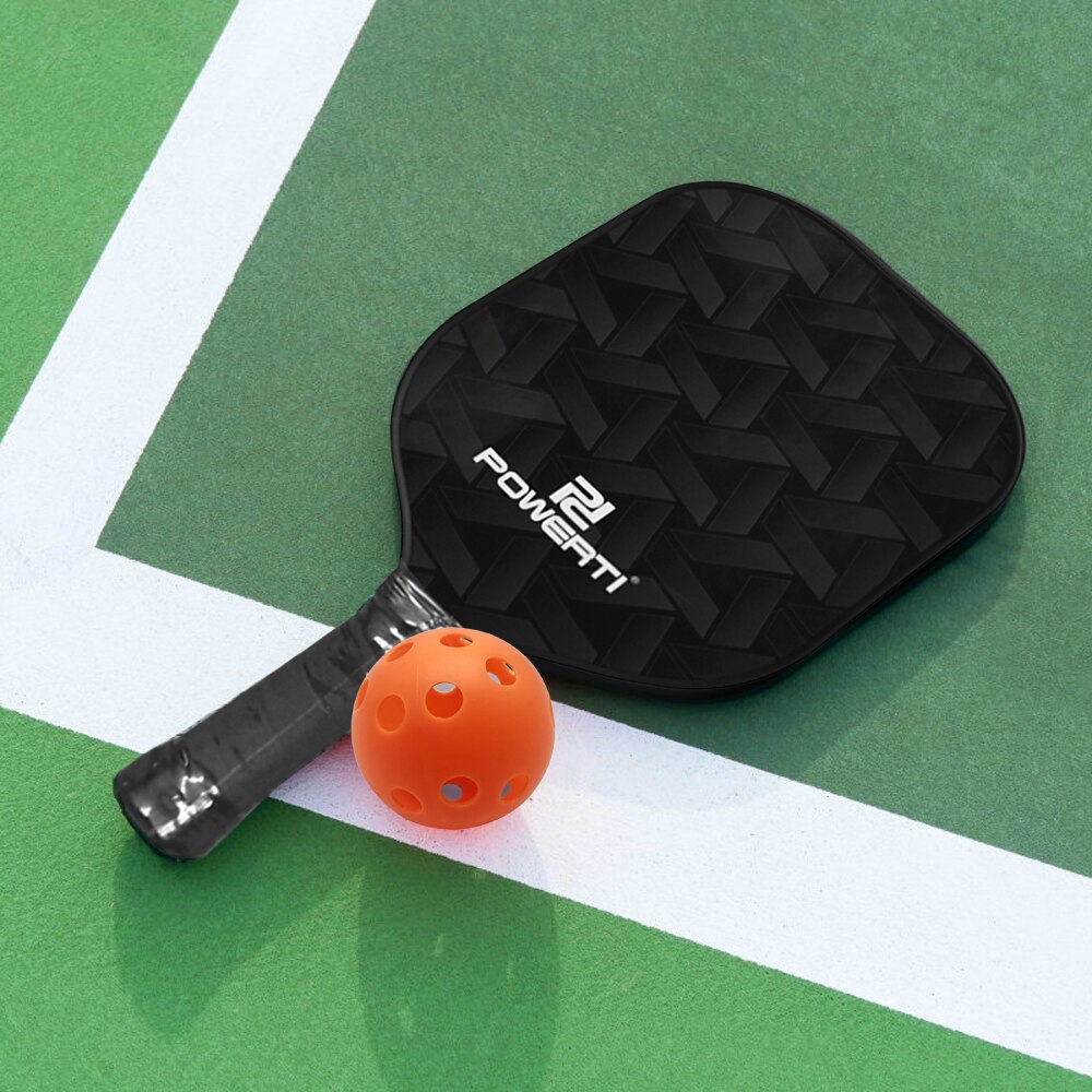 Pickleball Paddle and Ball Set Carbon Fiber Surface Pickle Ball Racket 2 Paddles with 4 Balls