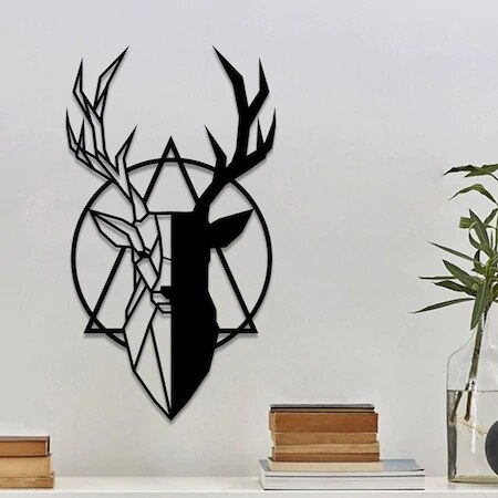 Colgante placa de Metal decorativa para pared de ciervo para el hogar Decoración para el salón Marco de moderno decoración para el hogar y la Oficina