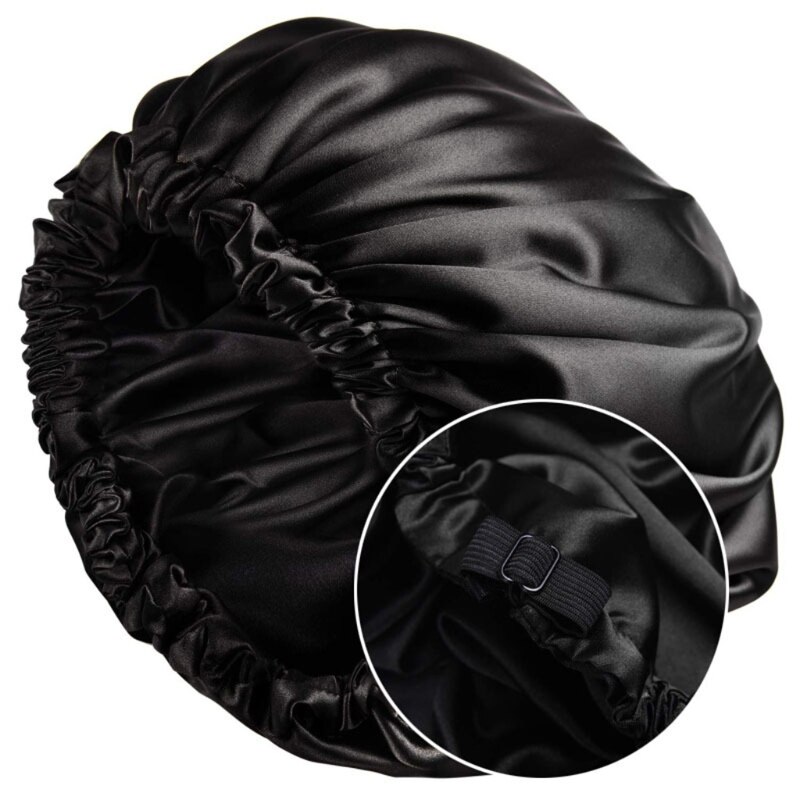 Satin Bonnet Sleep Cap Extra Large Double Layer Reversible Adjustable Night Sleeping Turban Hat Hair Wrap Head Cover