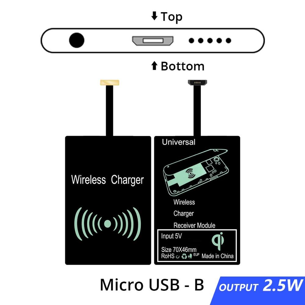 FONKEN Qi kabellos-ladegerät Ladung Empfänger Mikro USB Typ C Qi Drahtlose Ladegerät Ladung Pad Modul für Android praktisch