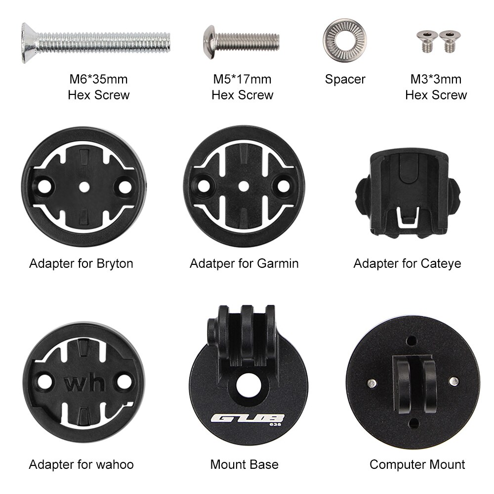 Adjustable Bike Stem Top Cap Mount Holder with 4 Adapters for Garmin for Bryton for Cateye for Wahoo Cycling Computers