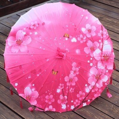 Seide Regenschirm regen frauen Tanz Stütze Cheongsam Geölt Papier Dach sonnenschirm guarda chuva paraguas mujer Hanfu quaste regenschirm: U