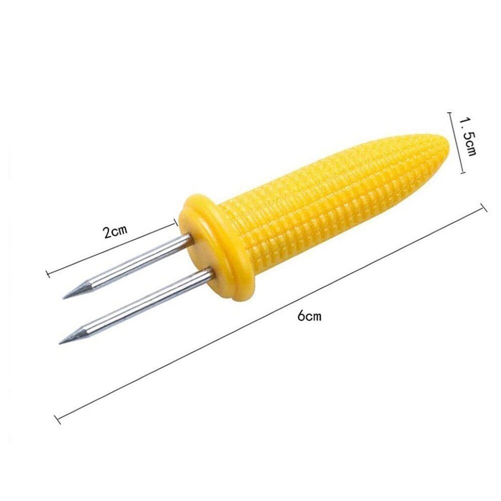 20Pcs Corn Vorken Spies Rvs Cob Houder Spiesjes Bbq Gaffel Voedsel Fruit Houder Keuken Barbecue Grillen Gereedschap