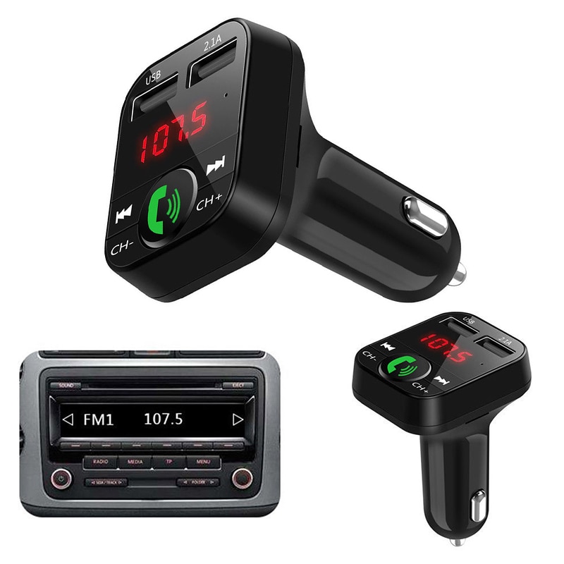 Cars MP3 FM Transmitter LED Screen Bluetooth Wireless USB Charger