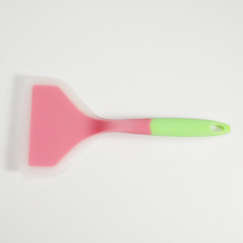 Espátula antiadherente para cocina, utensilios de cocina de silicona con gancho, 1 Uds.: pink green