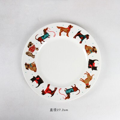 Western service fad bøf salat frugt tallerken stor skive britisk fin porcelænshund dessert tallerkener: 10 tommer plade 6
