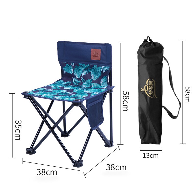Small Camping Chair Beach Compact Outdoor Side Pocket Fishing Camping Furniture Cadeira Dobravel Multifunctional Chair JD50YZ: Default Title