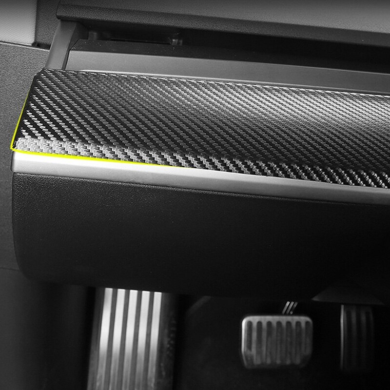 Modifisert film for midtre kontrollpanel karbonfiber lærbeskyttelsesfilm for dashbord egnet for tesla modell 3