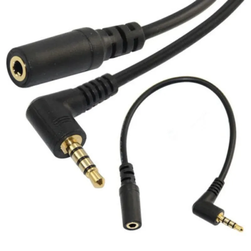 1szt 20cm 90 stopni kąt prosty 4-biegunowy TRRS 3.5mm Aux audio kabel wypełniacz adapter M/F 3.5mm robić PC lub mikrofonu-słuchawki