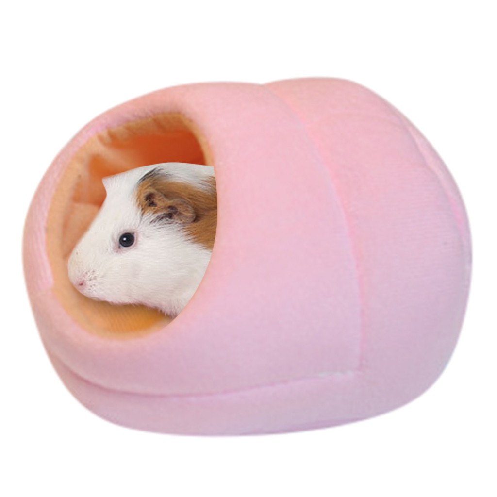 Til små lodne dyr dejlige rotter reden hamster vinter varm fleece hængende bur hængekøje sød hamsterhus med kæledyrs sengemåtte ^ 40: Lyserød / L